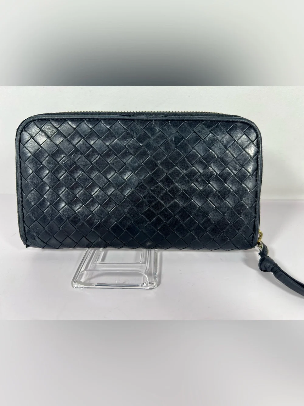 1259: Bottega Veneta Intrecciato Zip Around Leather Continental Wallet